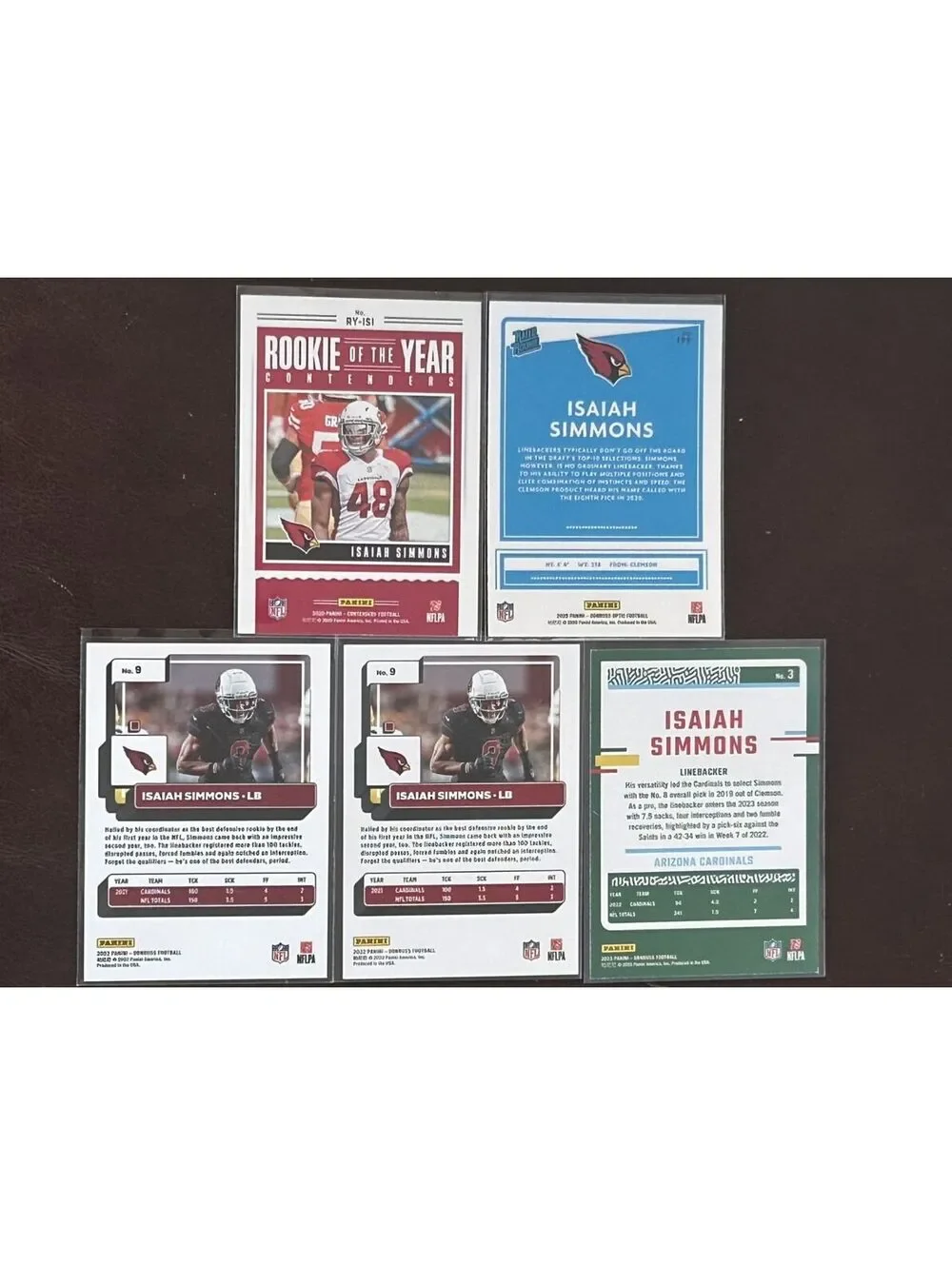 2020 ISAIAH SIMMONS 2 RC LOT + SPECIAL INSERT GOLD PRESS PROOF PARALLEL-5 CARDS